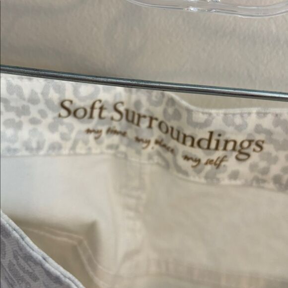 Soft Surroundings Cream Leopard Print Pants size 1x - Picture 4 of 6